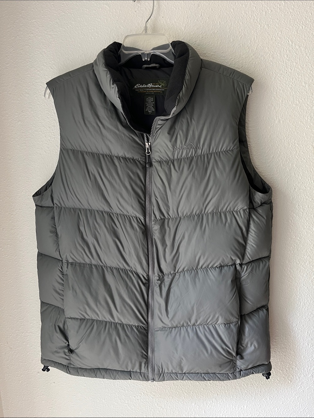 Eddie Bauer Men's Gray Quilted Down Puffer Vest